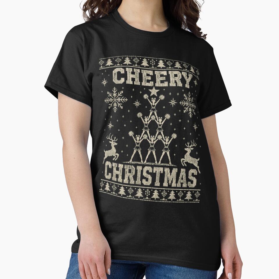Cheer Christmas Party Ugly Sweater Cheerleader Holiday Fun by NADIASHOP86