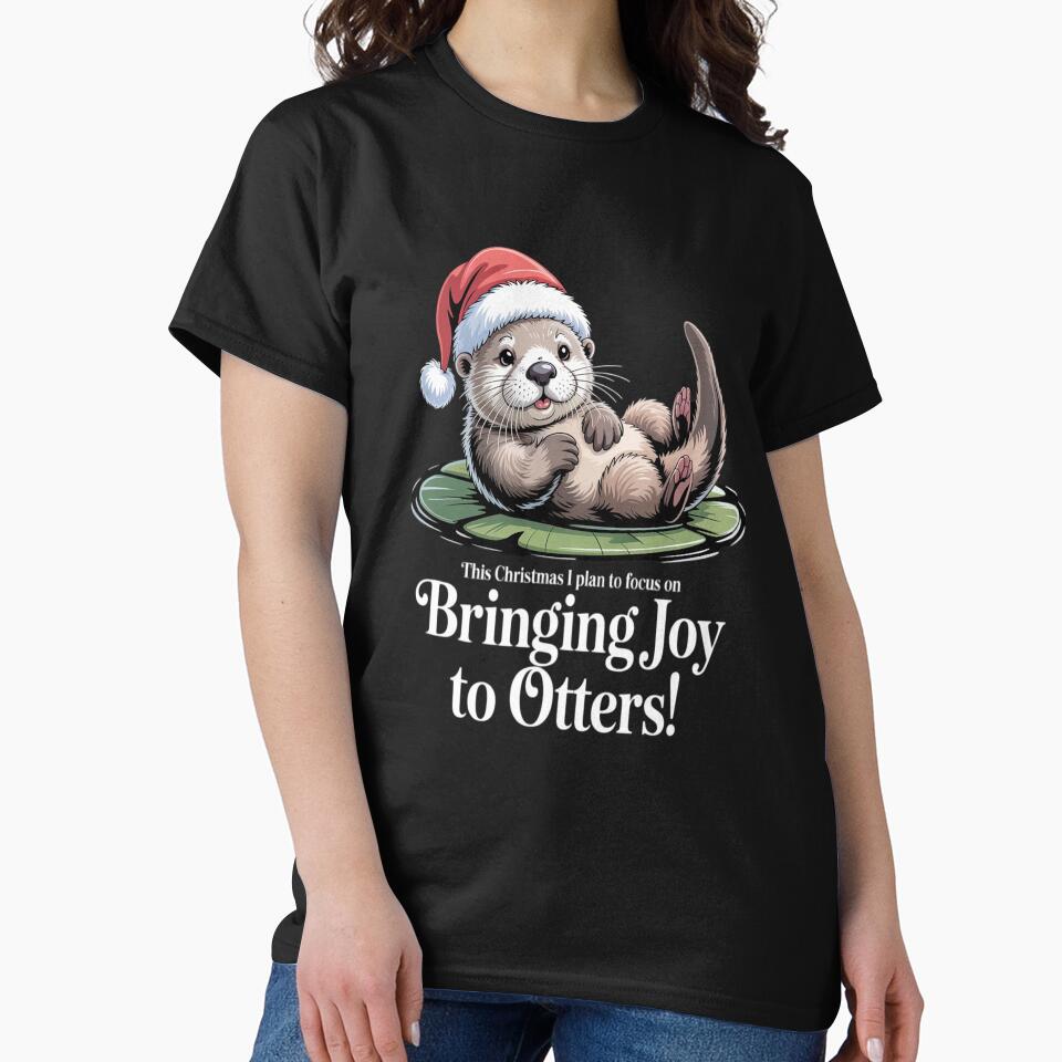 Christmas Otter Shirt Bringing Joy to Otters by VladoZork