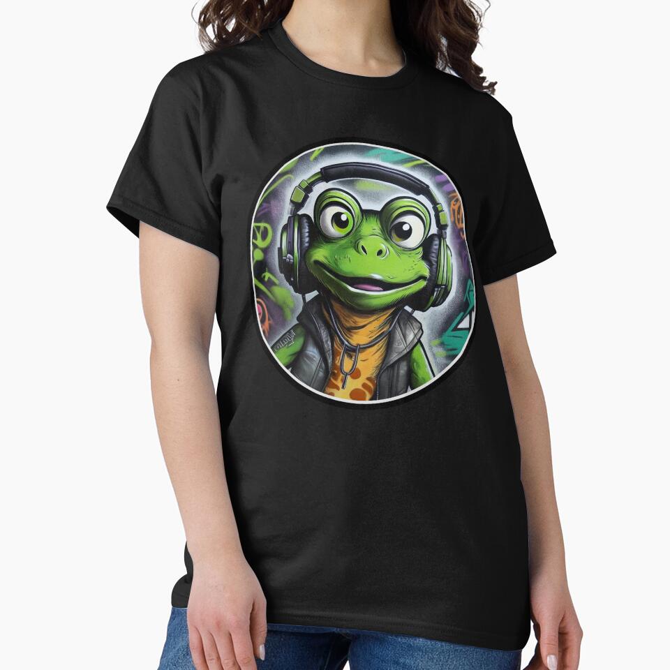 Graffiti Frog in Headphones by Boxing Kangaroo Retail Company