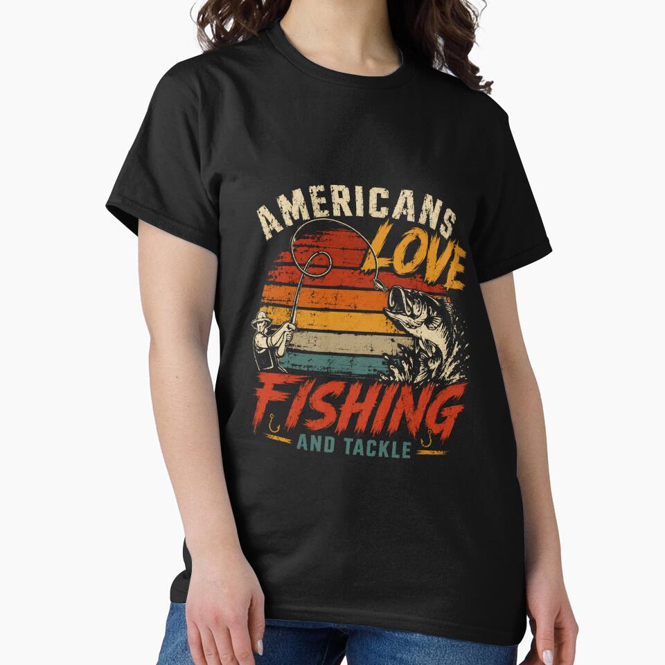 Americans Love Fishing And Tackle American Fisherman Angler Patriot by SkeletonsDanger