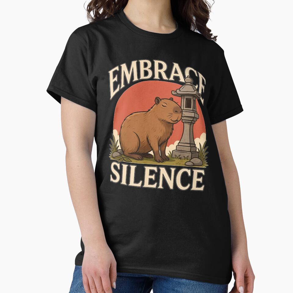 Embrace Silence Capybara – Vintage Zen Nature Design by No Excuses Supply