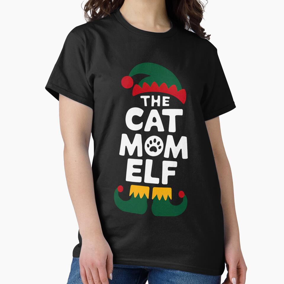 Christmas Gift Matching Family The Cat Mom Elf Mommy by SlocifieShop
