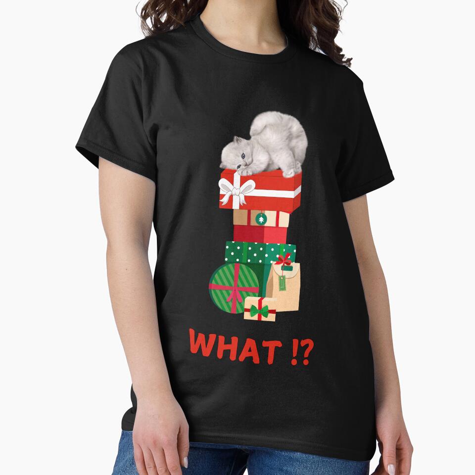 Cute Cat Christmas Gift What Essential T-shirt by MAGness