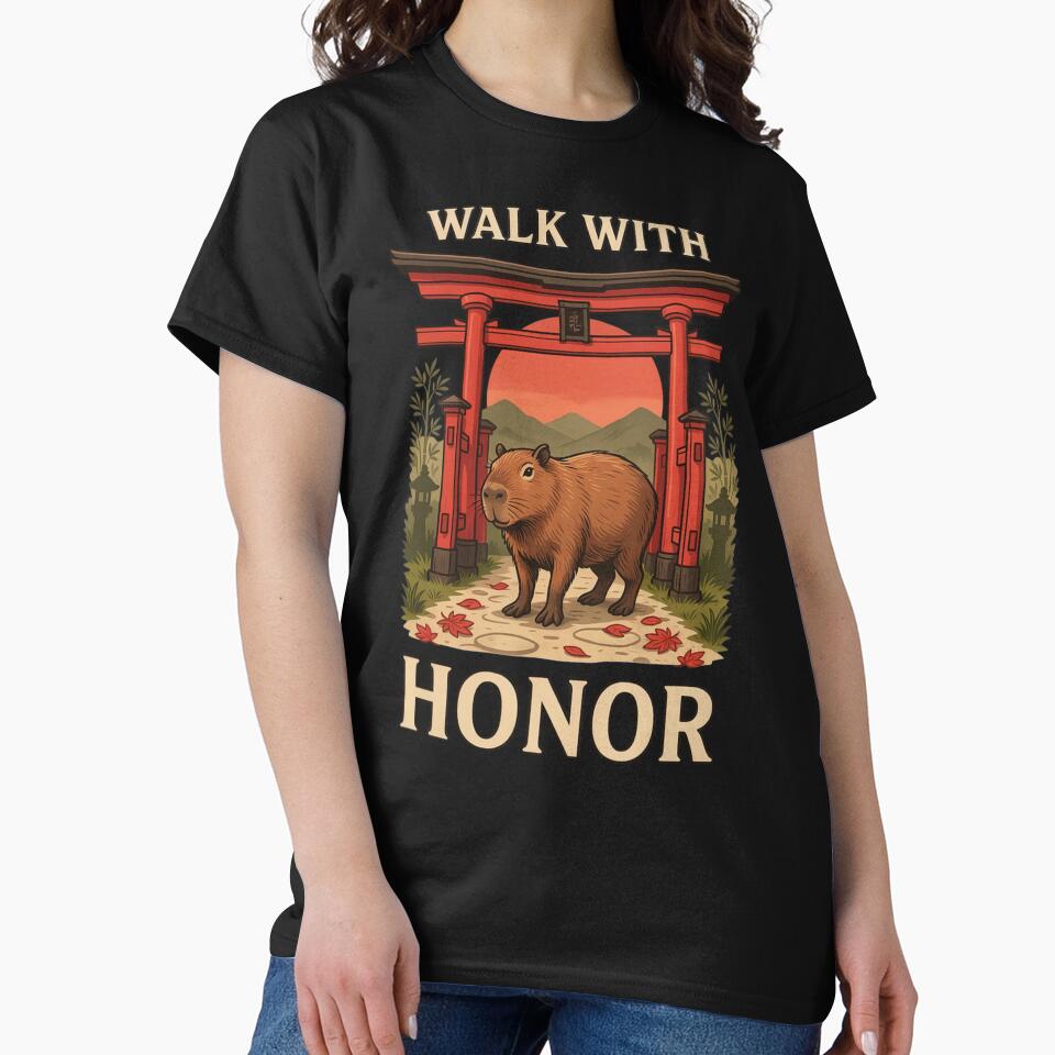 Walk With Honor Capybara – Vintage Stoic Zen Design by No Excuses Supply
