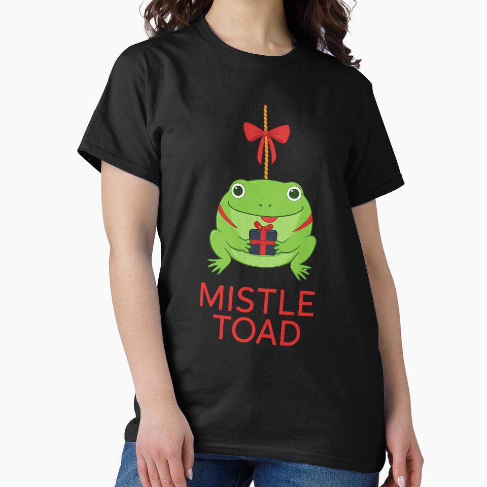 Funny Mistletoad Christmas Pun Cute Frog Toad Gift by haitrieuic96