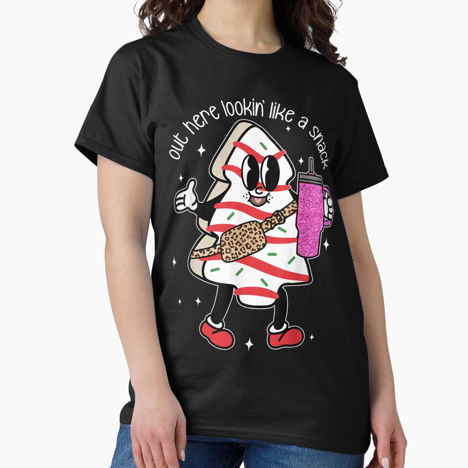 Christmas Tree Cake Out Here Lookin Like A Snack Funny Saying by rewingjadeArt