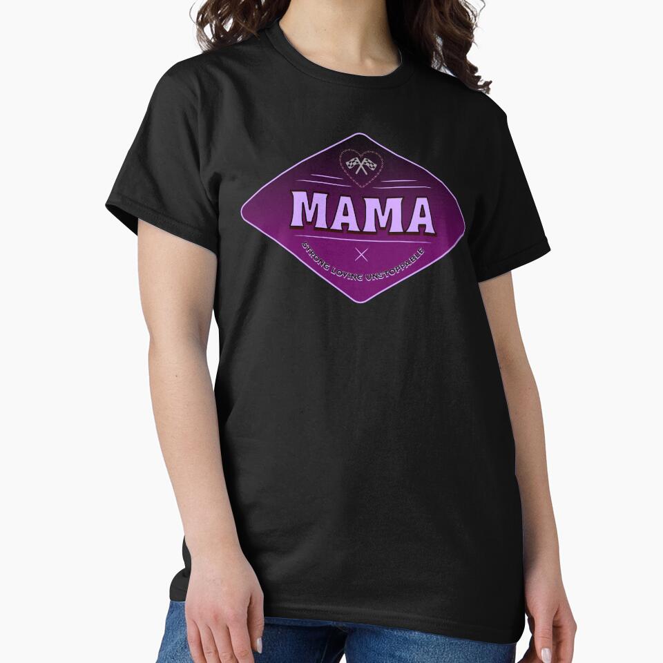 Mama Strong Loving Unstoppable Love Heart Racing Checkered Flag Mothers Day Mom Mother by CarantinedChaos