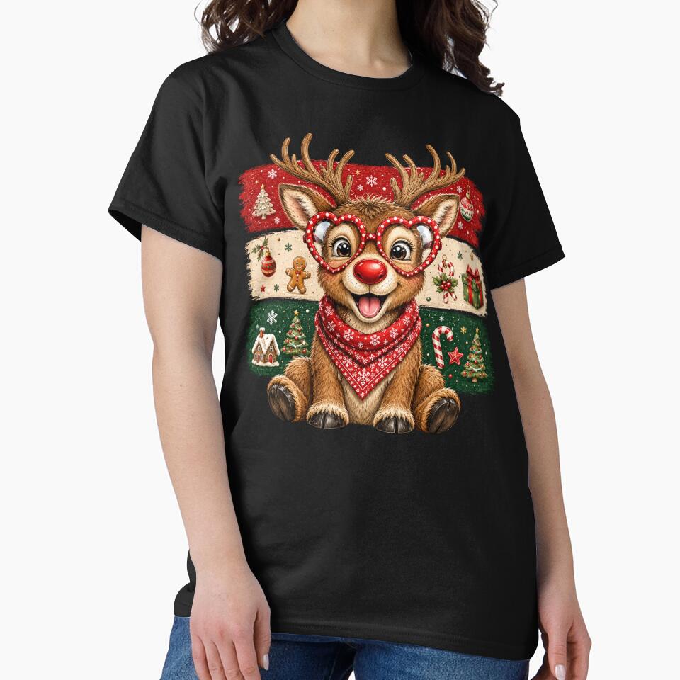Cute Christmas Reindeer Funny Holiday Winter by DYAFLK