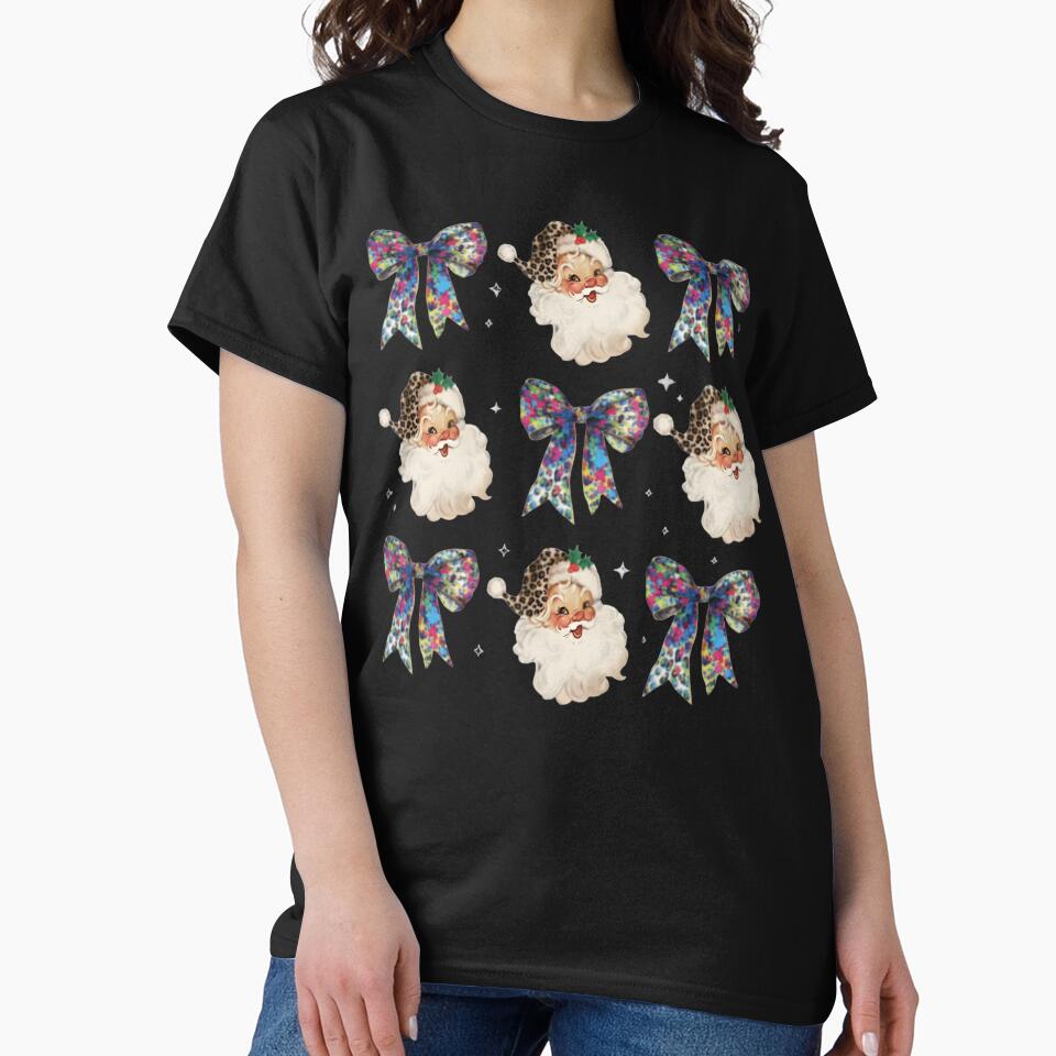 Leopard Coquette Christmas, Christmas, Leopard Santa, Santa Claus, Trendy Santa, Retro Christmas Design by DesignDenDo ⭐⭐⭐⭐⭐