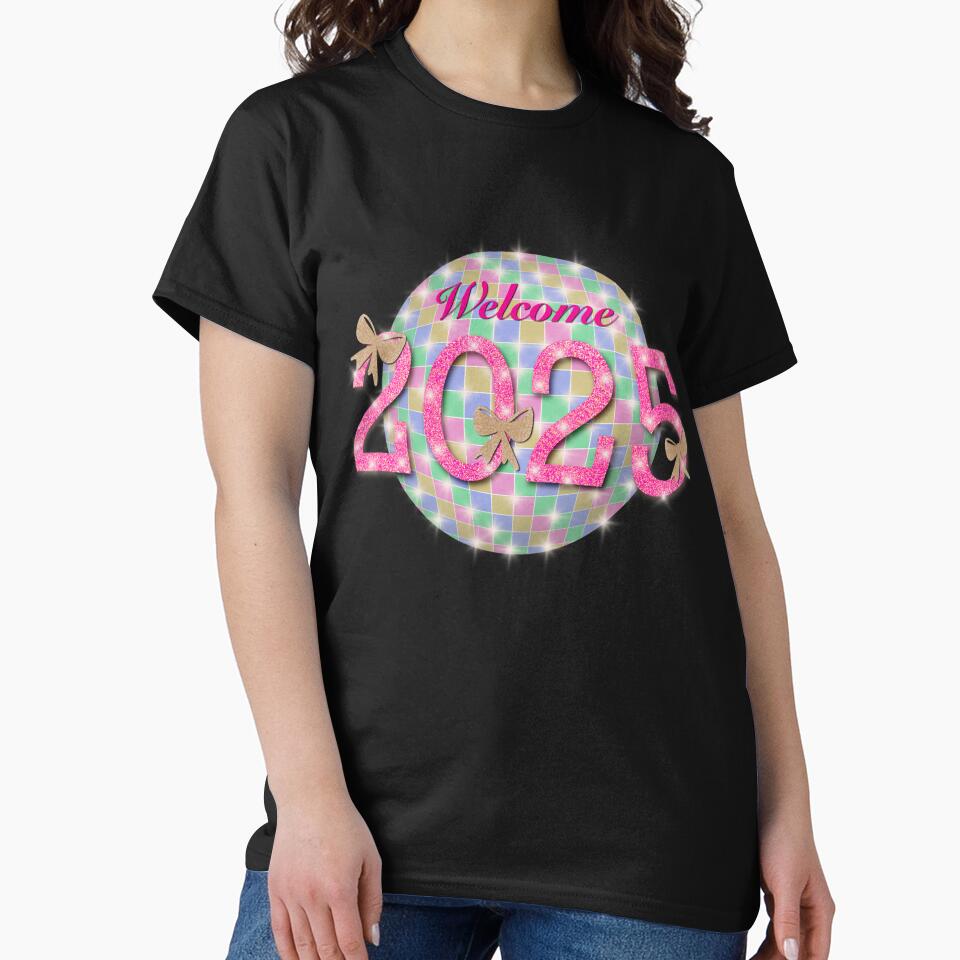 Happy New Year 2025, Welcome 2025 with Disco Ball Retro Design by KrissaEsme