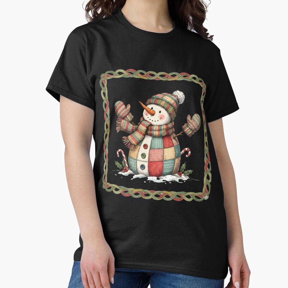 Patchwork Snowman, Merry Christmas, Christmas Patchwork, Christmas, Christmas Coquette Xmas by DesignDenDo ⭐⭐⭐⭐⭐
