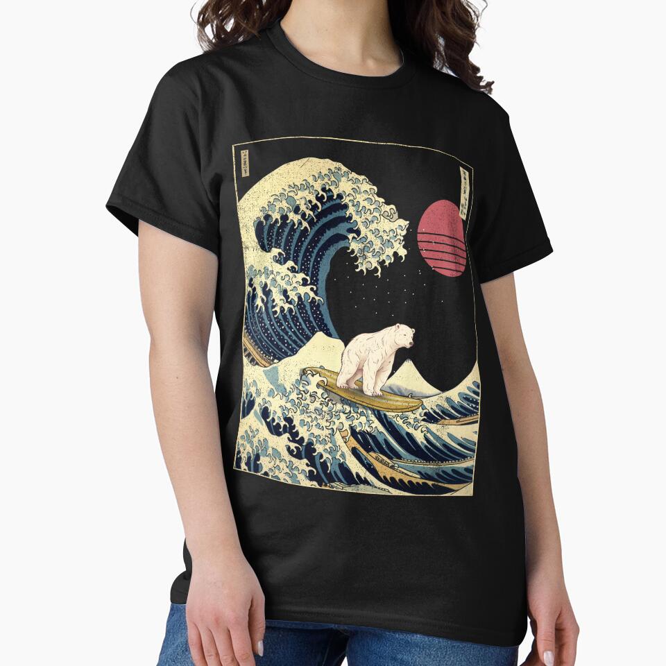 Polar Bear Kanagawa Japanese Surfing Wave by rafaeltto