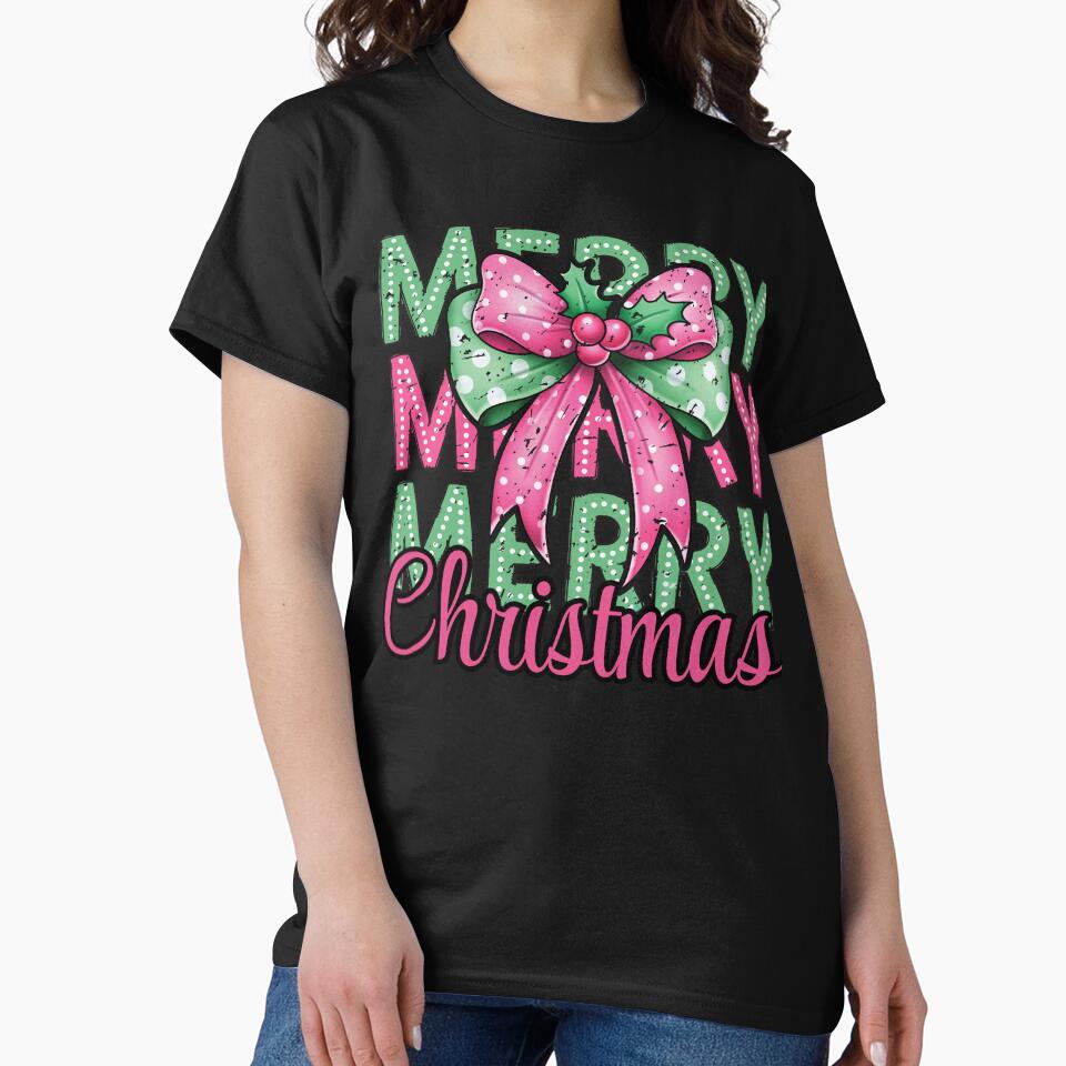 Pink and Green Coquette Merry Christmas by AlienOccupation