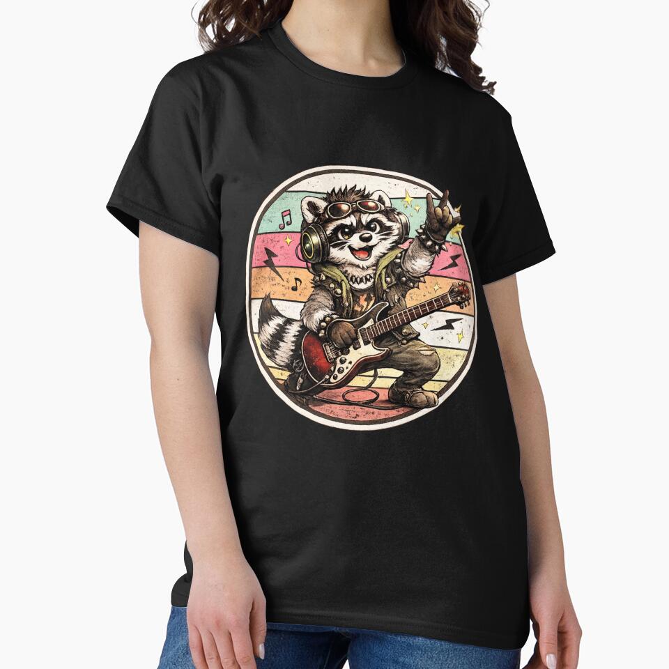 Rock Guitar Raccoon Design by StyleBloomes