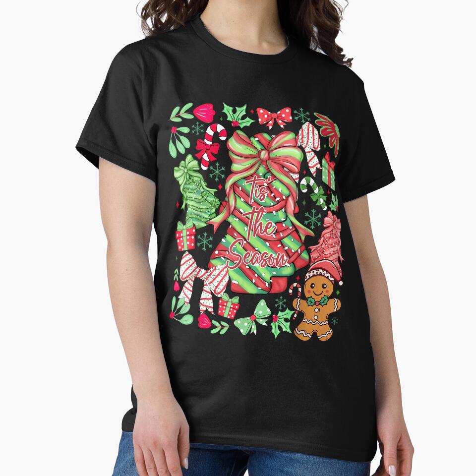 Tis The Season Christmas Tree Cakes Funny Xmas Holiday Women by facegm