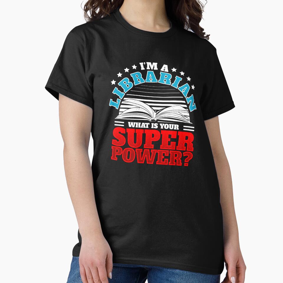 Superpower Librarian Gift design for Library Readers design by Lisbob