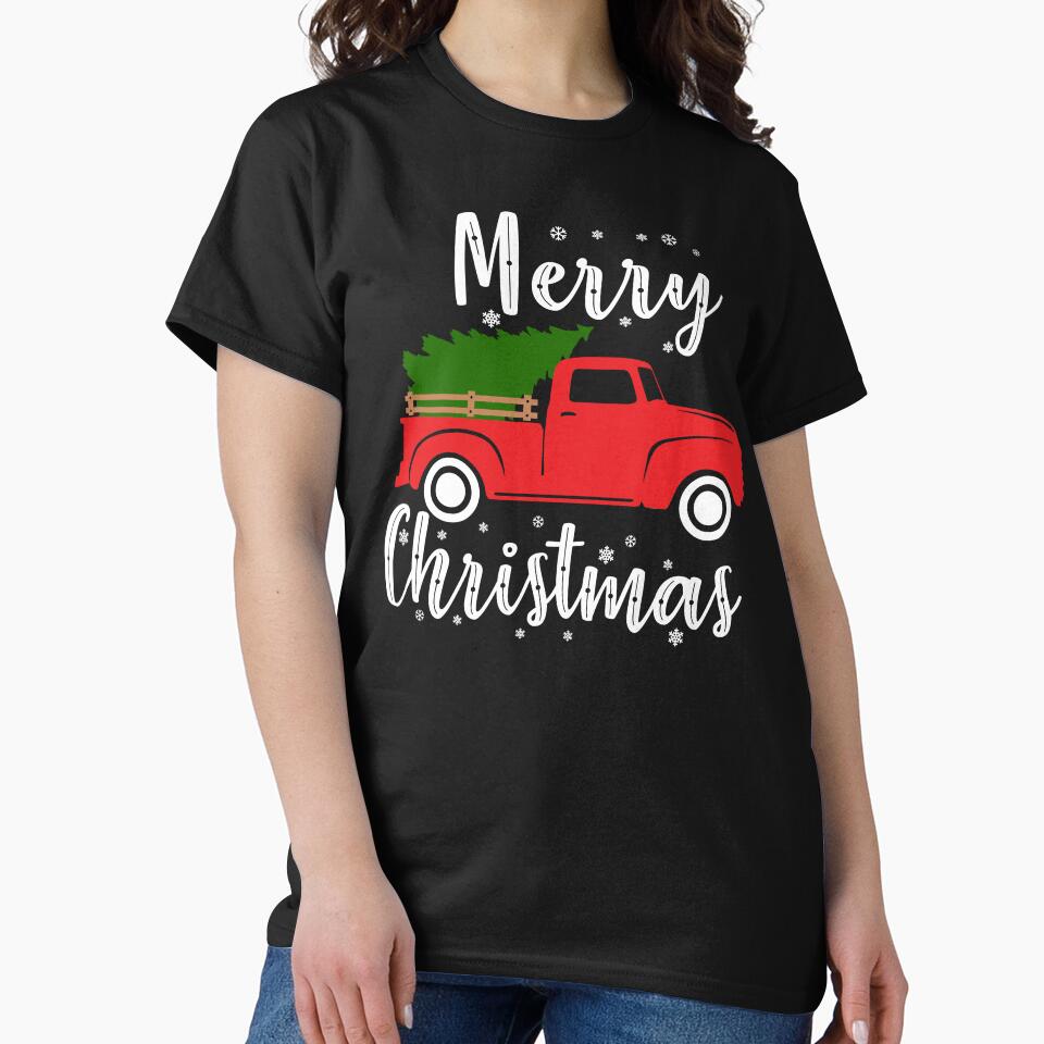 Red Truck Pick Up Christmas Tree Vintage by timiart