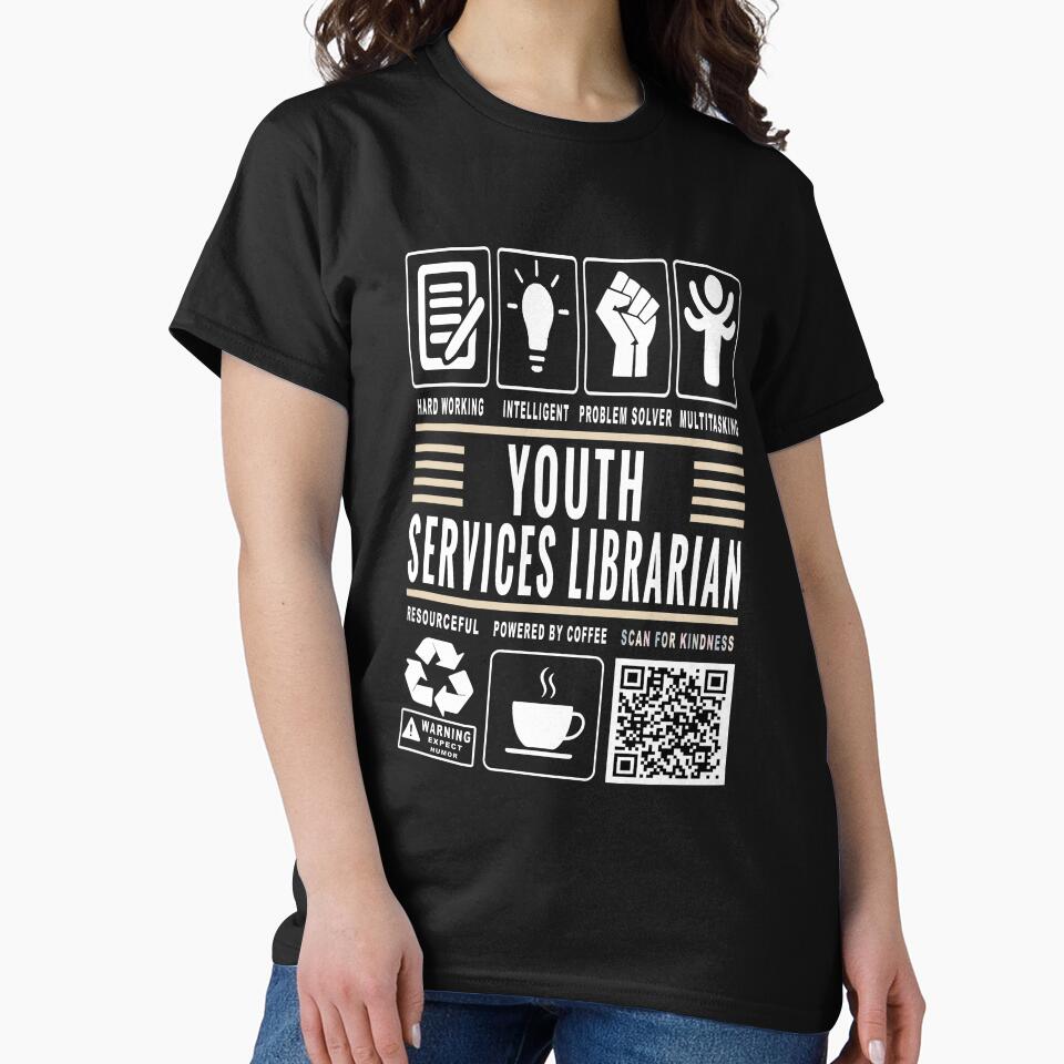 Funny Youth Services Librarian Job Description Icons QR Code by MerchMaxxing