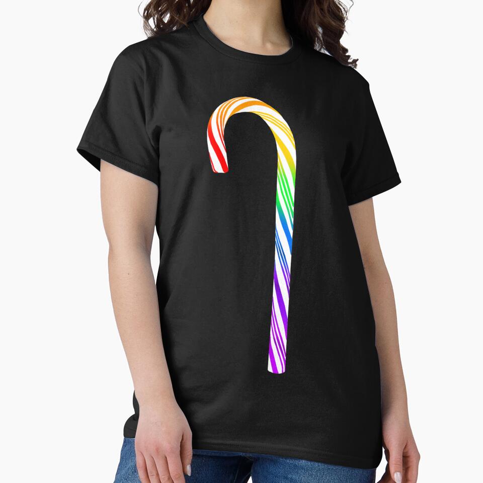 Rainbow Christmas Candy Cane by Deborah Camp