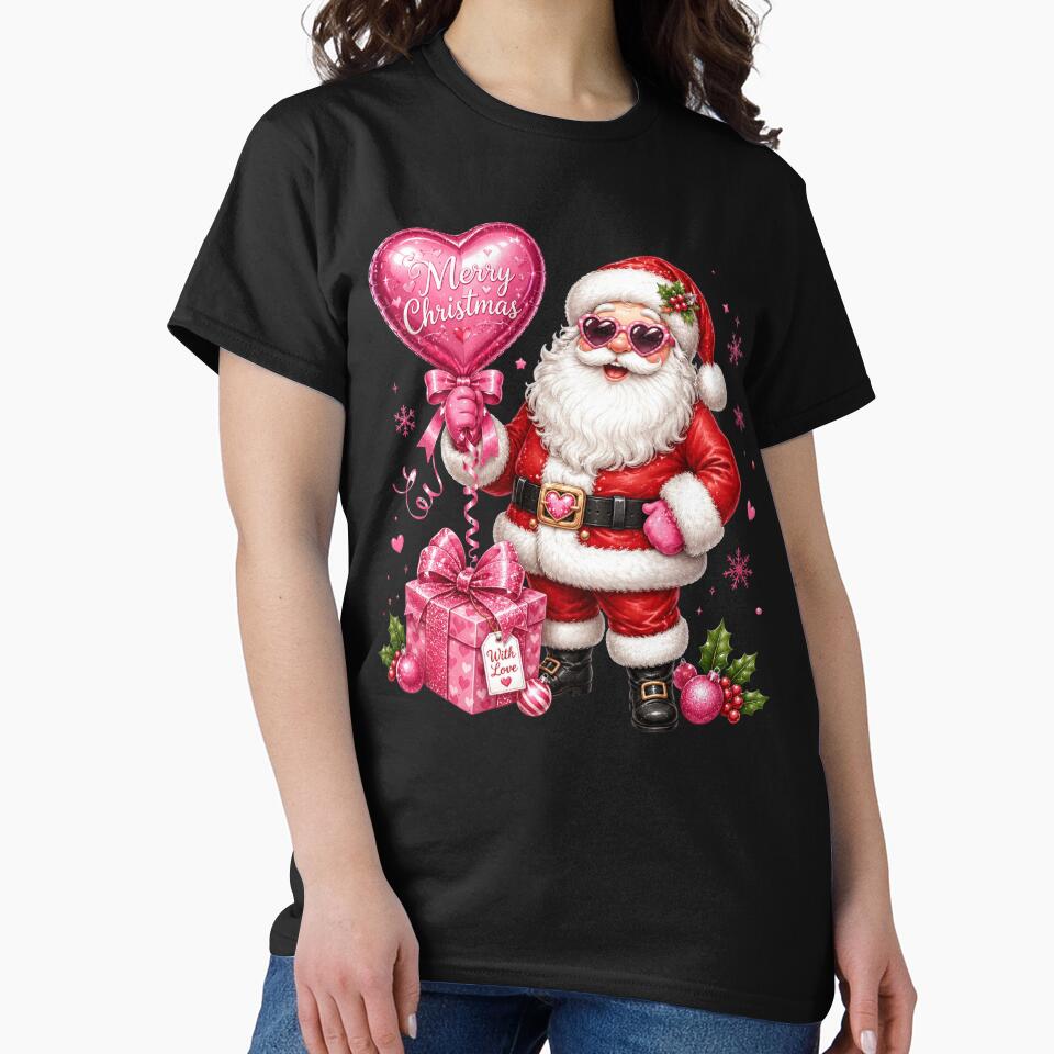 Cute Pink Santa Claus Merry Christmas by DYAFLK