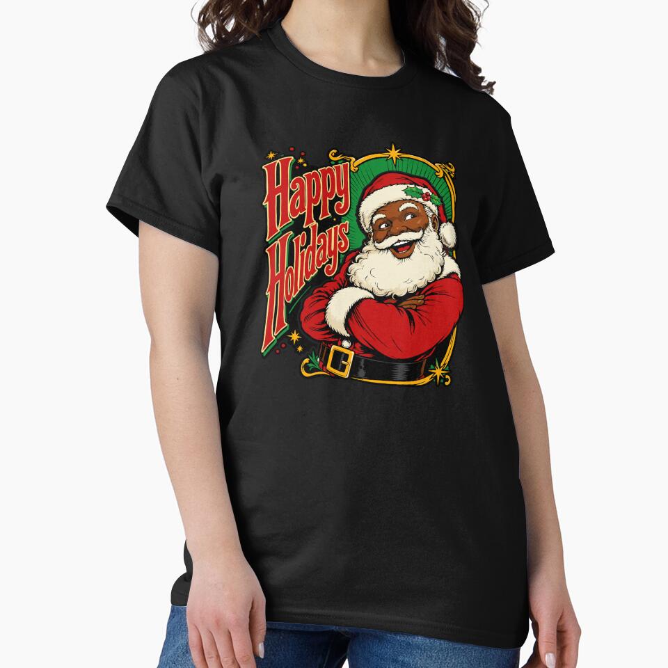 African American Christmas Santa Claus Happy Holidays Diversity by alenaz