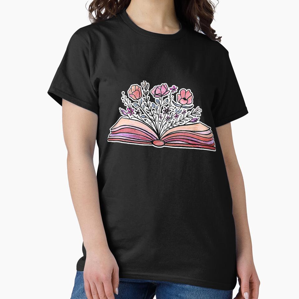 Floral Book Lover Reading Book by atalia8932