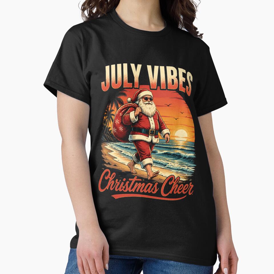 Christmas in July Vibes Santa Summer Xmas Cheer by OlakunleOloroz