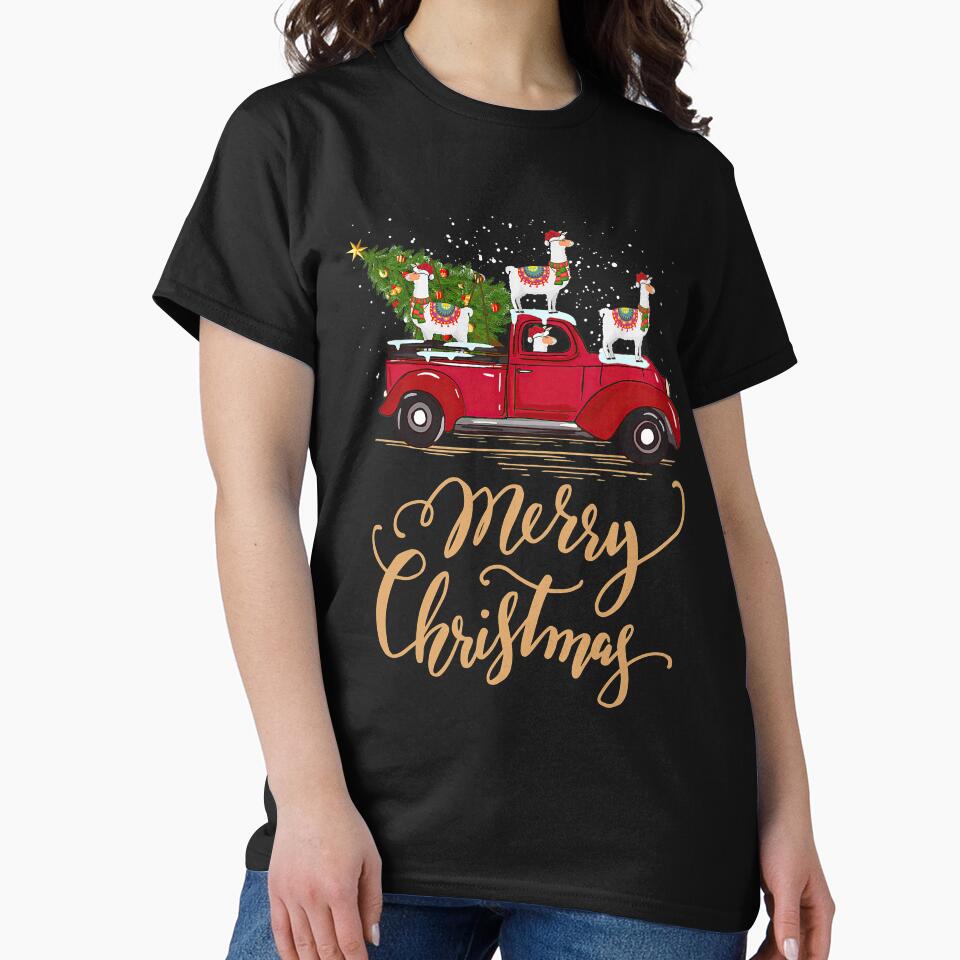 Llama Drive Christmas Tree Truck Llama Christmas by robtkatch86