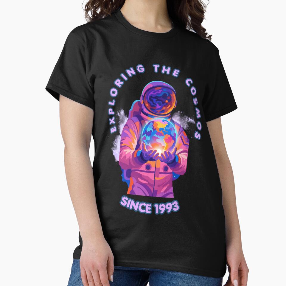 Exploring the Cosmos Since 1993 – Colorful Astronaut Art by MedCanvas Unisex