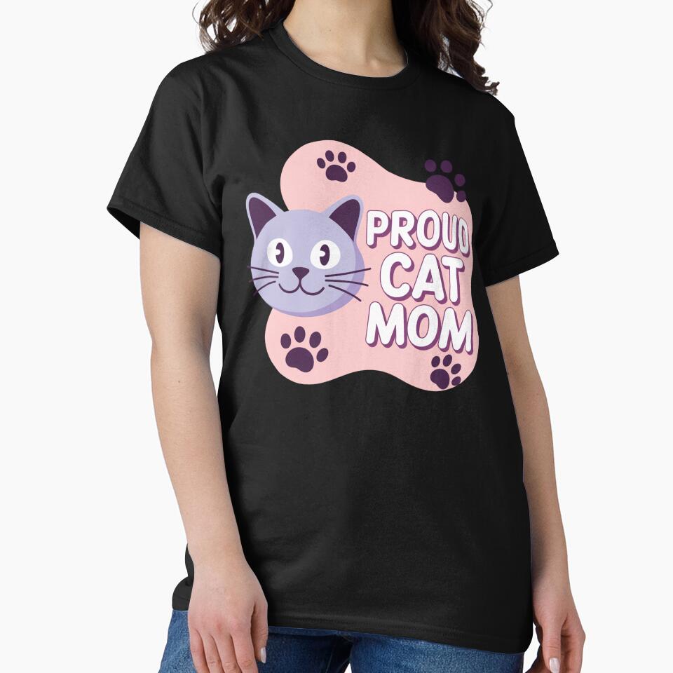 Heartwarming Proud Cat Mom Gift Cute Feline Lover Design by chattsuede