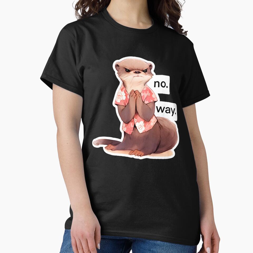no. way. Angry Otter Cute Animal Art Sticker and Shirt Design by Zeesdesign on Redbubble by ZEESDESIGN