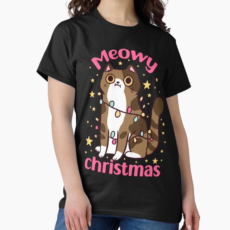 Meowy Christmas cute Christmas cat for cat lovers by Yarafantasyart