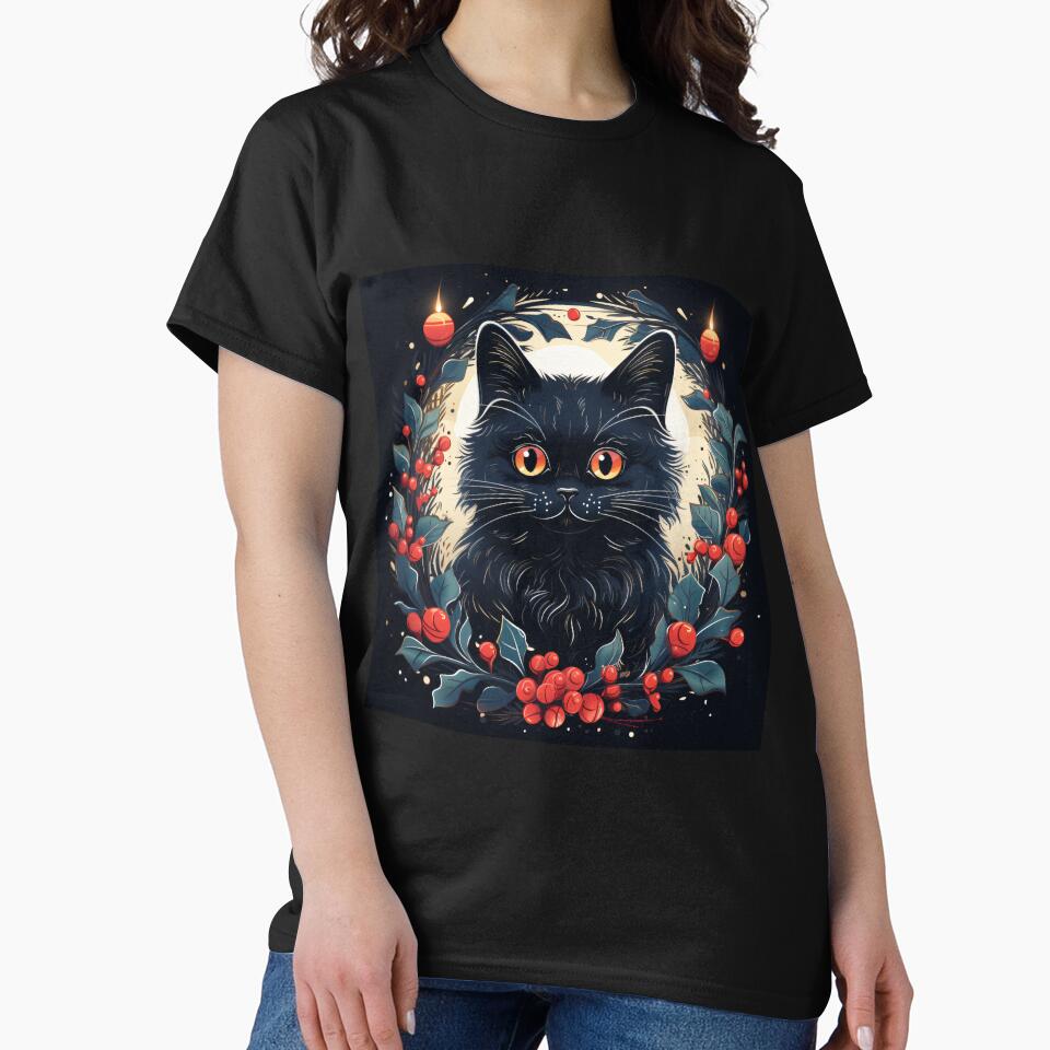 Christmas black cat by michiverso-mx