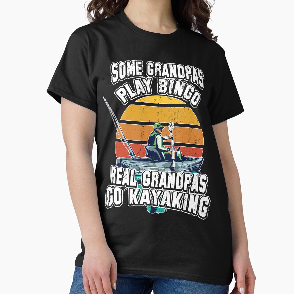 Grandpa Kayak Tshirt Kayaking Shirt For Fathers Day Pop Gift by DSWShirts