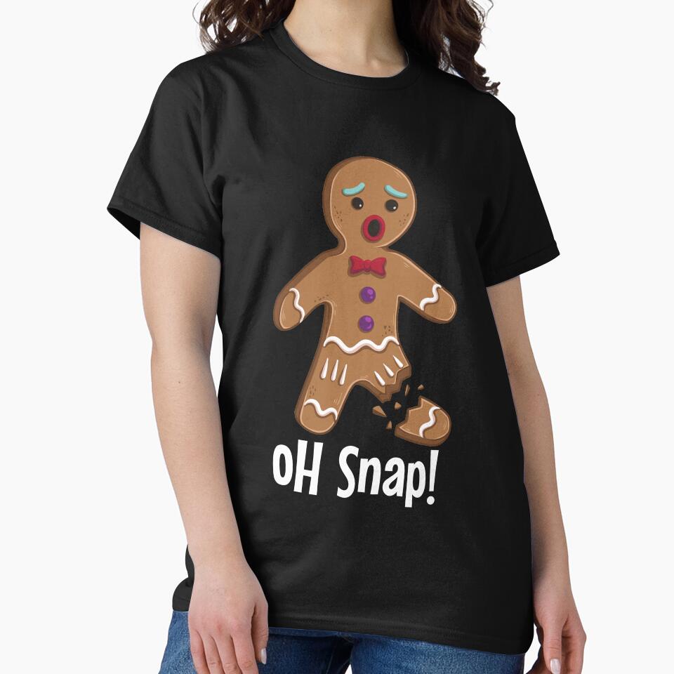 Gingerbread Man Oh Snap Snapped Leg Funny Christmas by B-Cubed-Shirts