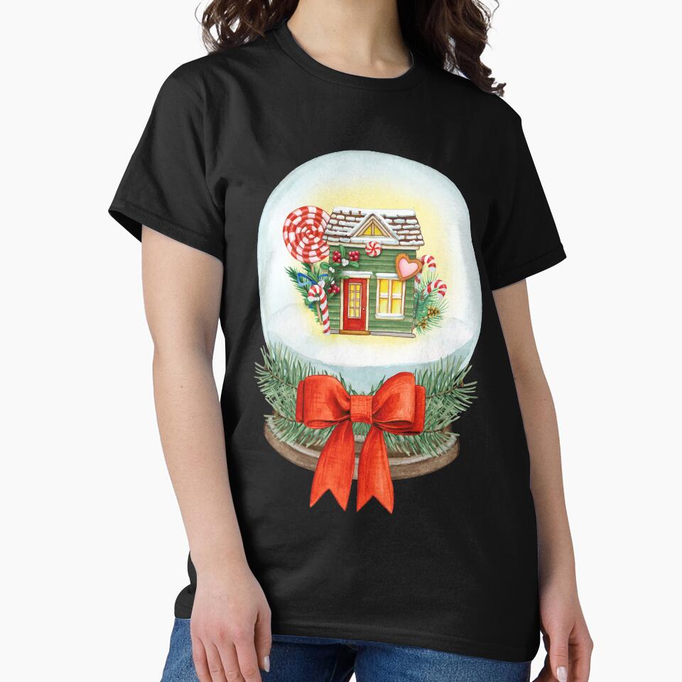 Xmas Snow Globe With A Candycane Home by Alicia Chee
