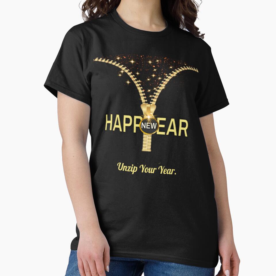 Unzip Your Year – Happy New Year Conceptual Design, Gold Zipper New Year Aesthetic, Minimal Luxury Festive Art by LeelaWorks.org