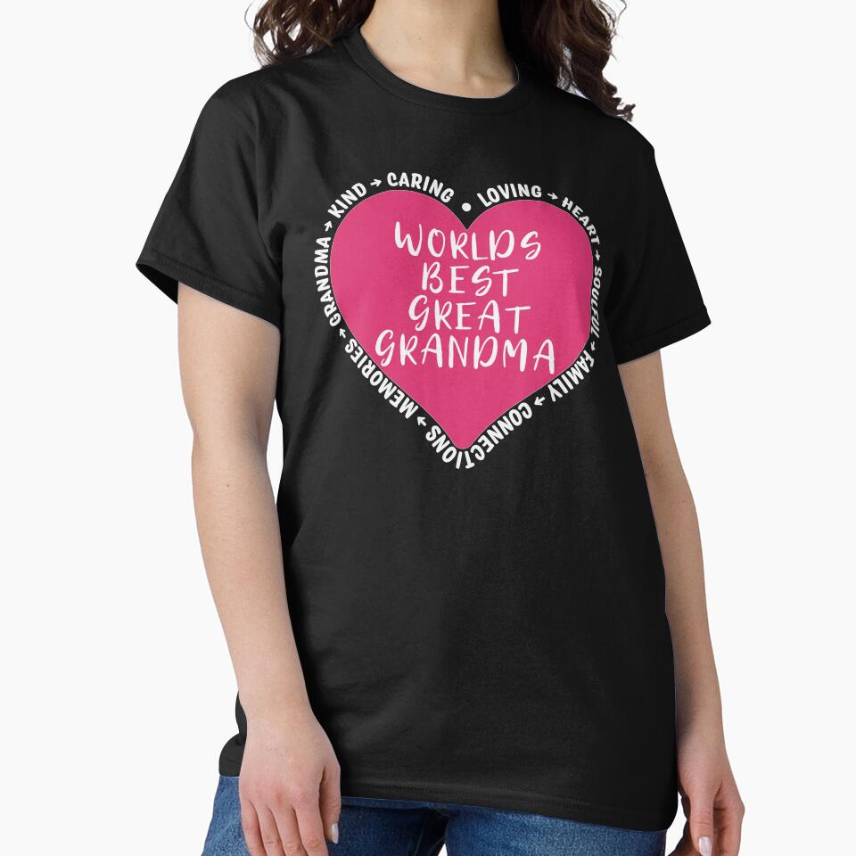 Worlds Best Great Grandma Heart Design by Rosemarie Guieb Designs