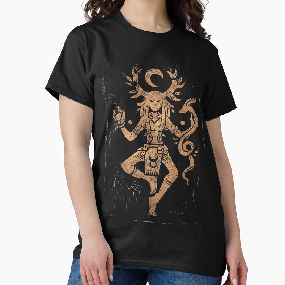ART BY BLUE Cernunnos Linocut - Gold by Bleuts Unisex
