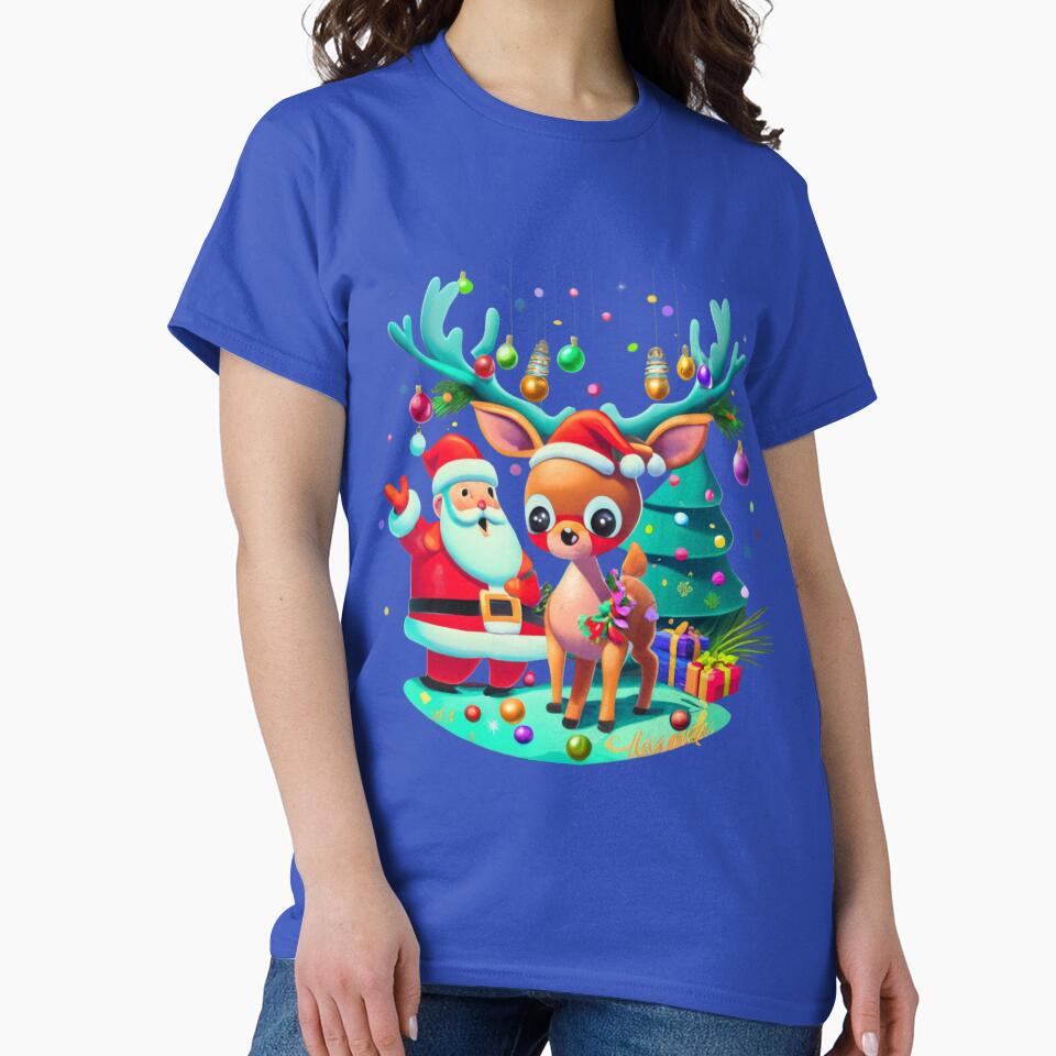 Cute Santa with Reindeer by VL Store
