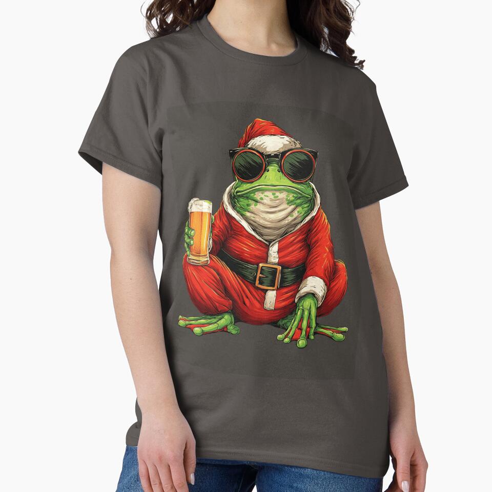 Funny Christmas Frog Santa Beer Sunglasses Holiday by k3rstman1