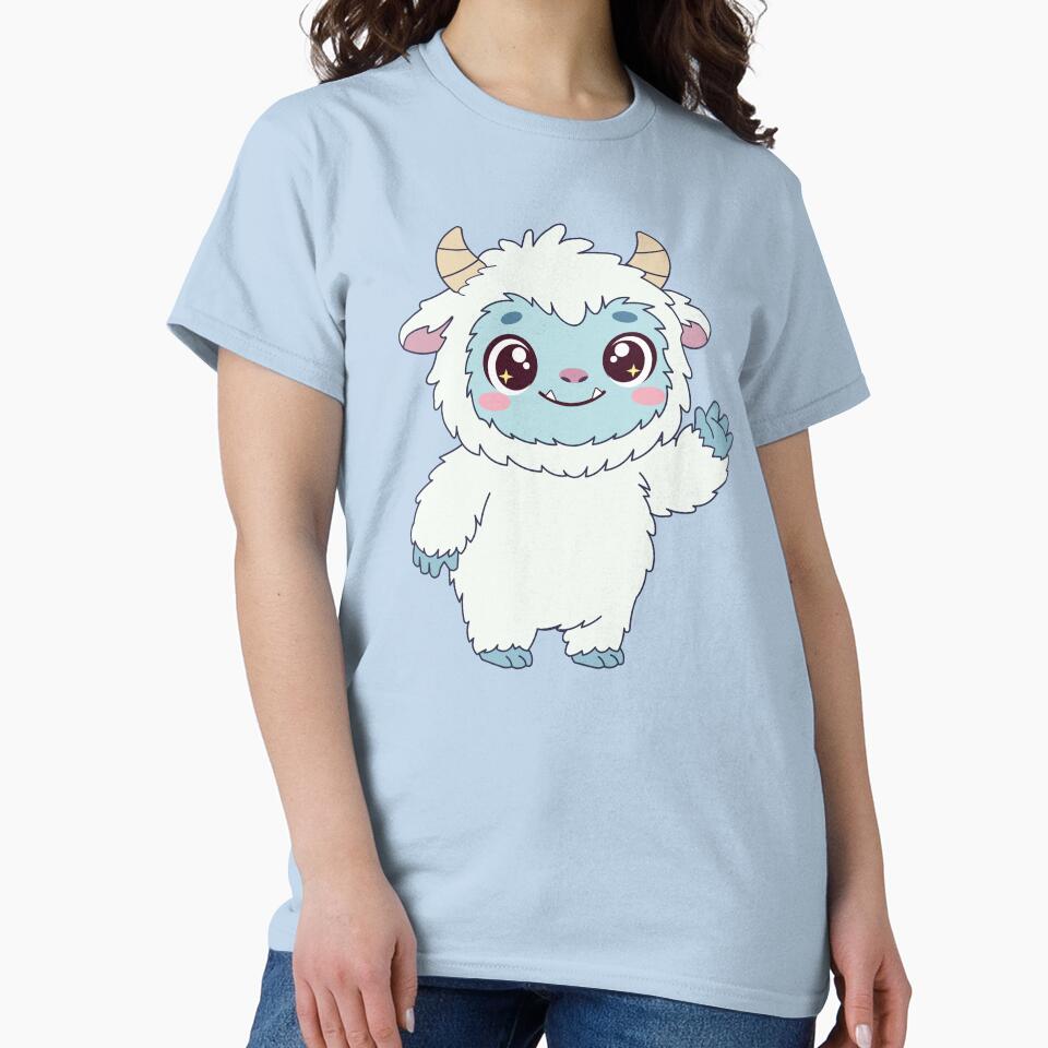 Cute Kawaii Yeti Waving Hello | Cryptid Abominable Snowman by Hallowed Artistry