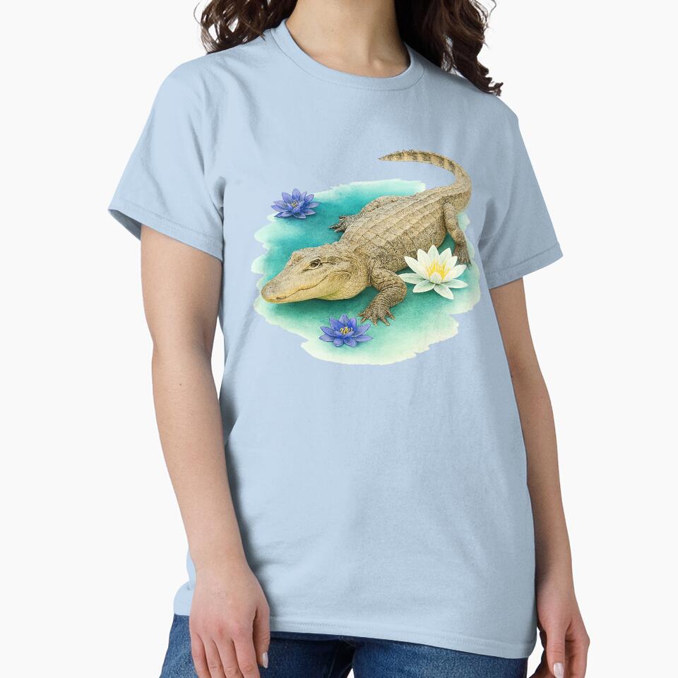 Crocodile in the water, realistic style and painting by theartedivino Unisex