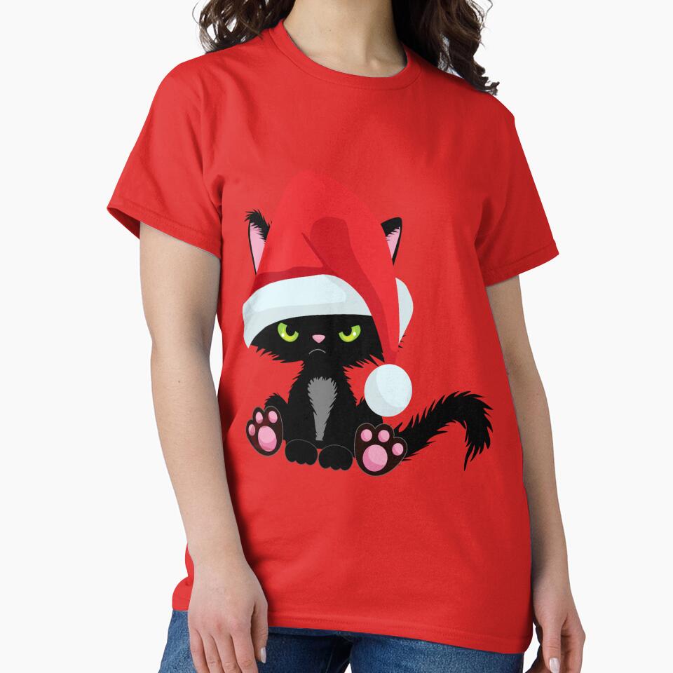 Christmas Hat Angry Cat Gift for Cat Lover by LionessLove