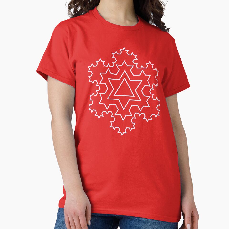 Koch Snowflake Fractal - White Outline by joshdbb