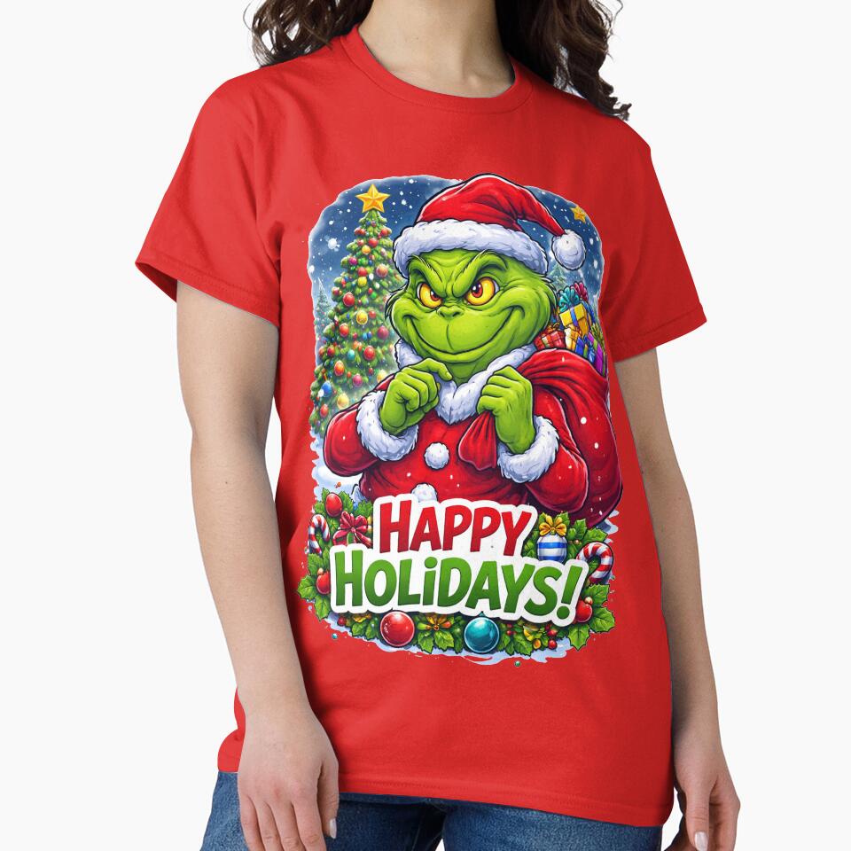 Green Christmas Grump – Funny Holiday Illustration by Arte Cartoon From TagTeam Group