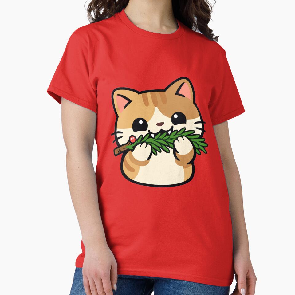 Funny Christmas Cat Chewing the Tree | Cute Mischievous Holiday Cat by Shtex