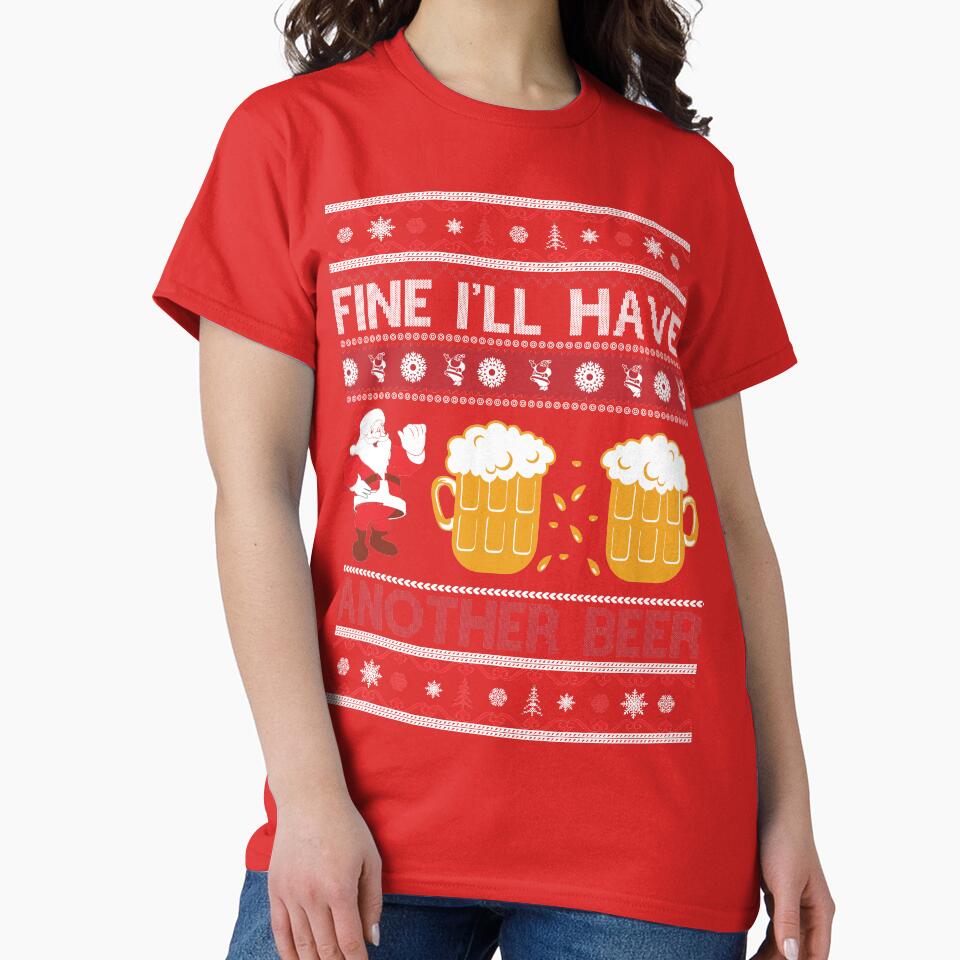 Funny Ugly Christmas Beer Sweatshirt Pullover Sweatshirt by MichaelGrace