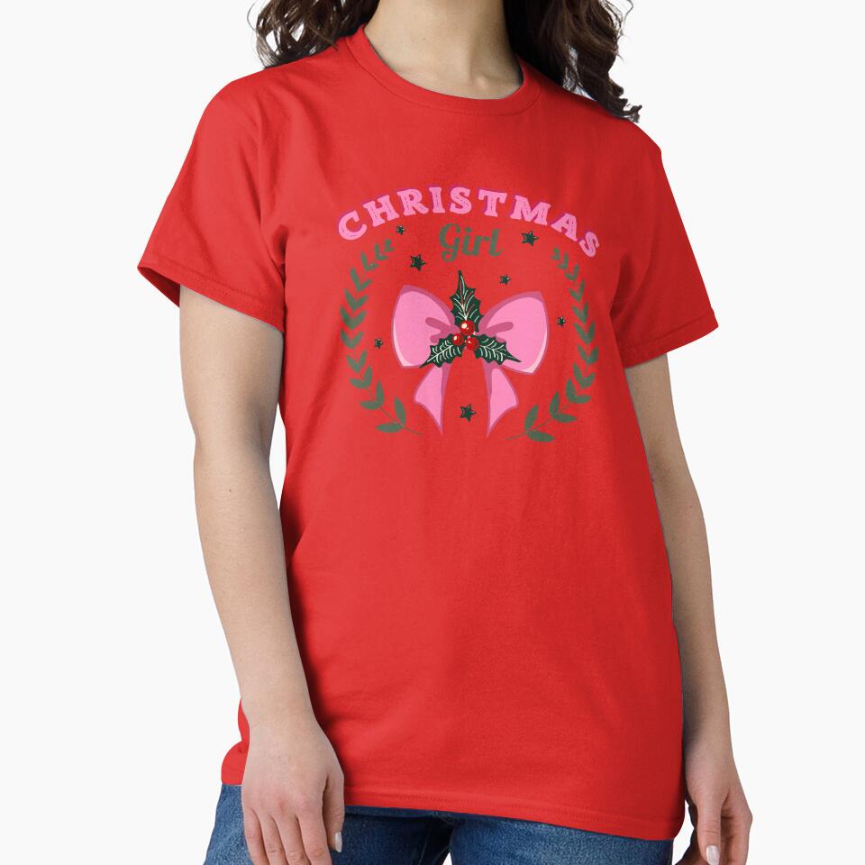 Merry Cgristmas Girl pink bow logo by IllustBerry