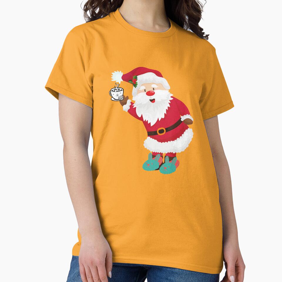 Santa With Hot Cocoa & Fuzzy Socks by designforum1968